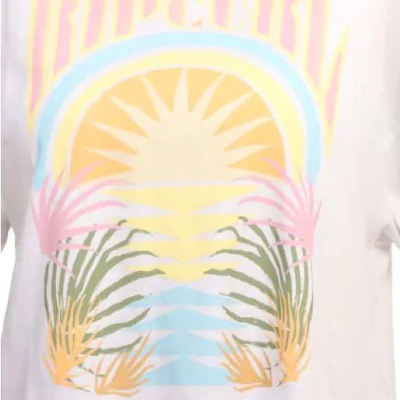 NWT Rip Curl Glow Heritage Crop Tee White Size Small Surfer Skate Shirt MSRP $33 - Picture 5 of 8